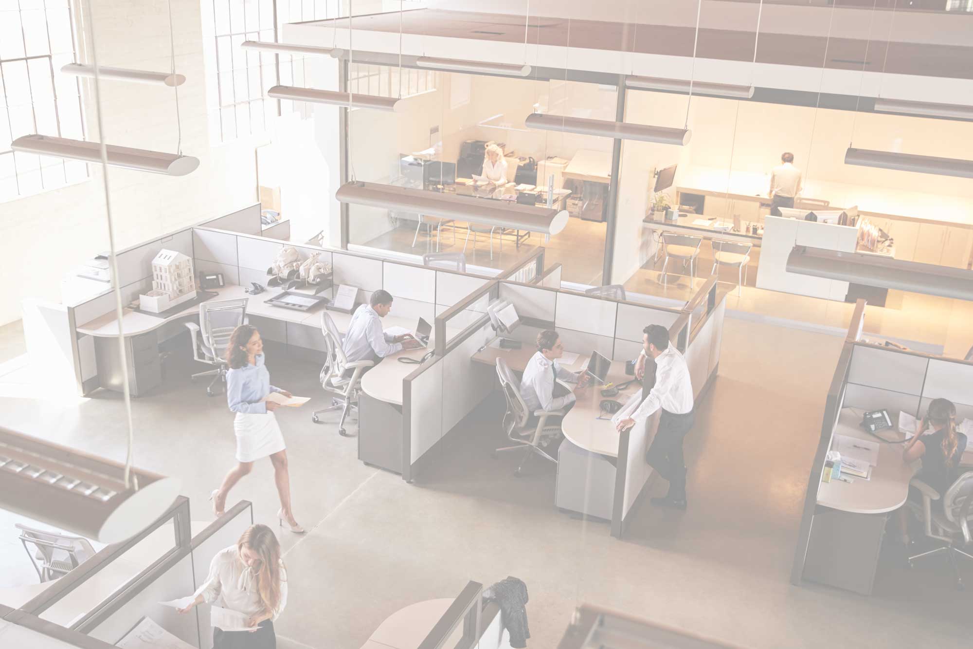 An office interior.