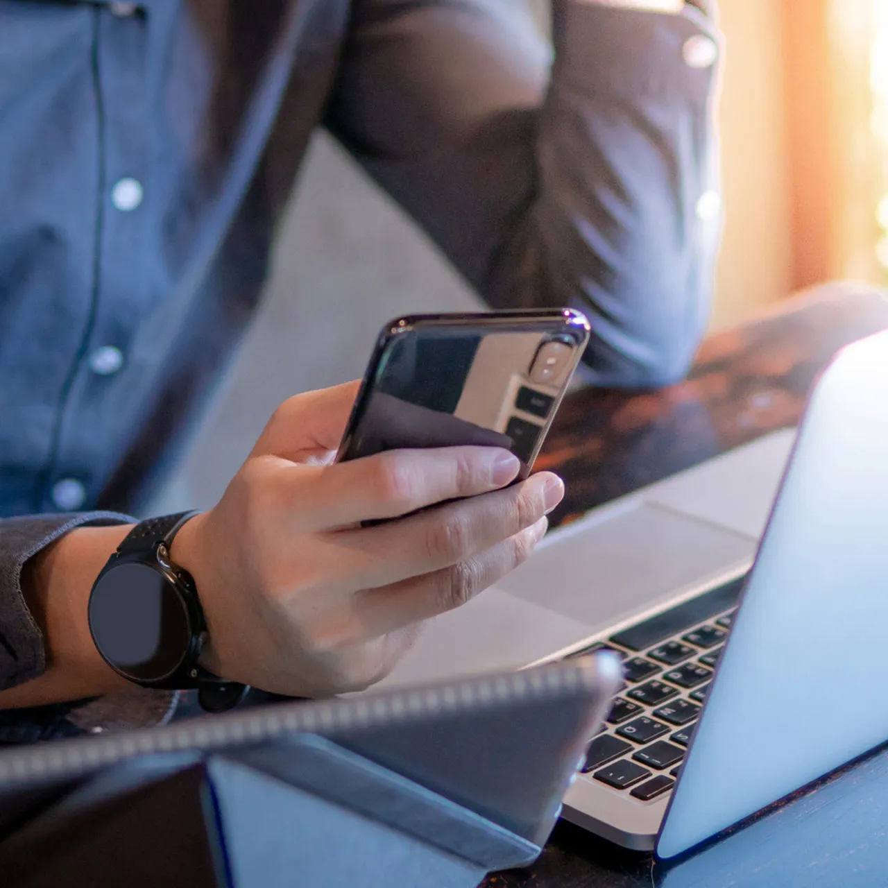A man holding a phone.