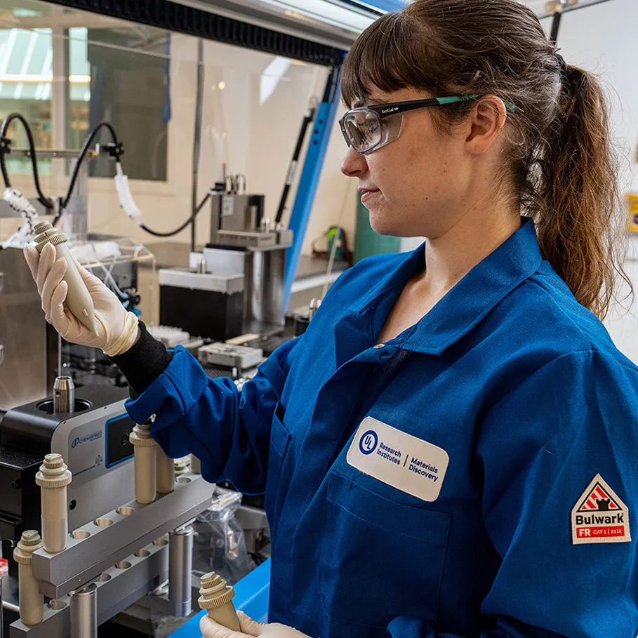 Woman working in the MDRI lab.